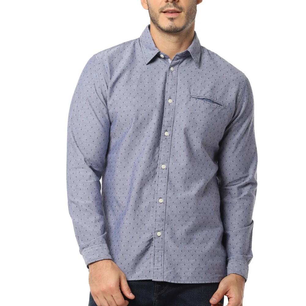 Selected Homme Light Blue Slim Fit Shirt Size 15.75 M/L Cotton Dress Shirt